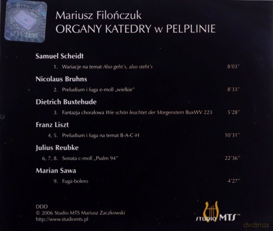 Mariusz Filończuk: Organy Katedry w Pelplinie [CD]