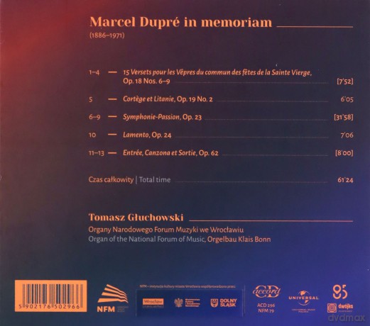 Tomasz Głuchowski: Marcel Dupre In Memoriam [CD]
