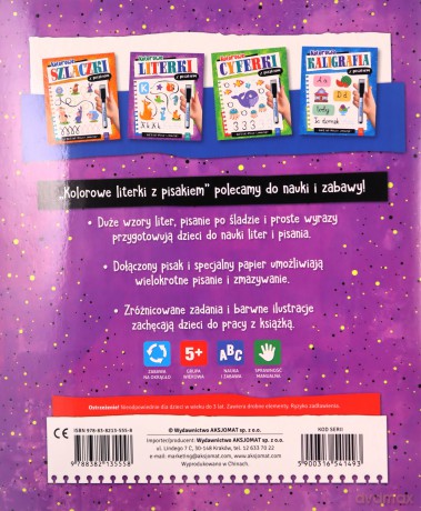Kolorowe literki z pisakiem. Piszę i zmazuję - Agata Kaczyńska [KSIĄŻKA]