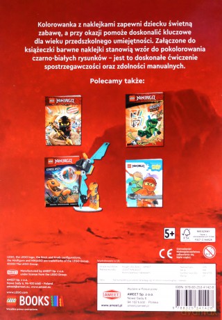 LEGO Ninjago Kolorowanka z naklejkami NA-6705 - Opracowanie zbiorowe [KSIĄŻKA]