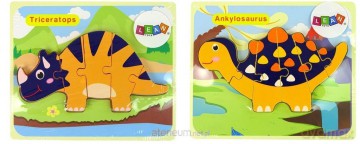 Drewniane puzzle Triceratops, Ankylozaur MIX [PUZZLE]