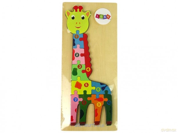 Drewniane puzzle Żyrafa liczby [PUZZLE]