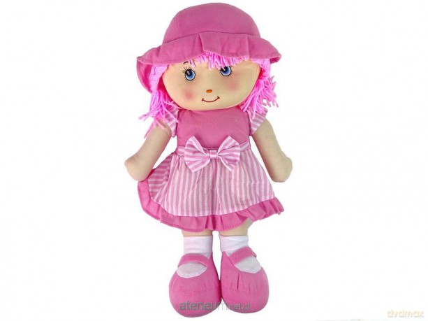 Lalka szmacianka różowa w paski 50 cm