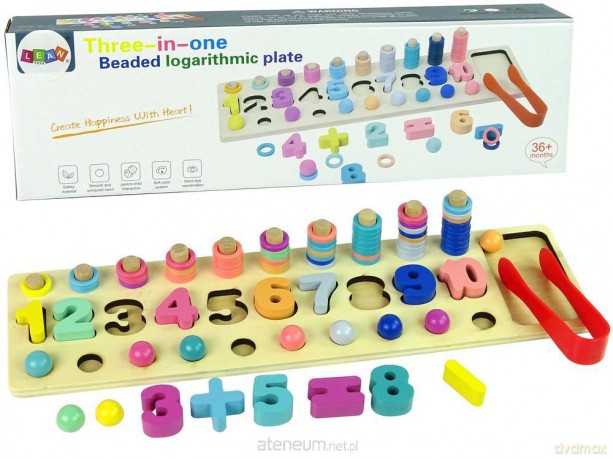 Plansza drewniana edukacyjna 3w1 Sorter liczby