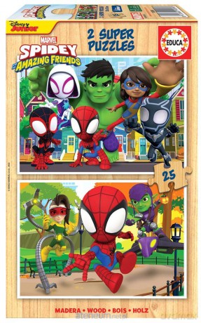 2x25 Spidey i Super-Kumple (drewniane) [PUZZLE]