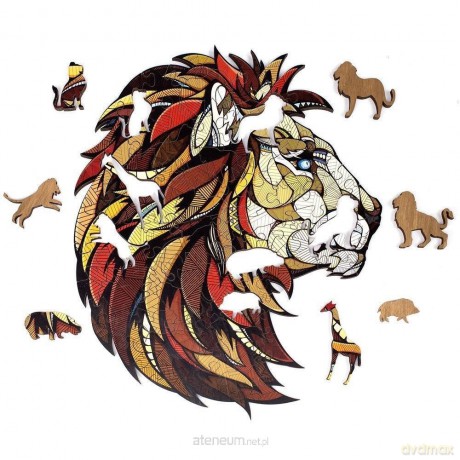 Drewniane 2D Układanka Lew [PUZZLE]