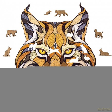 Drewniane 2D Układanka Ryś [PUZZLE]