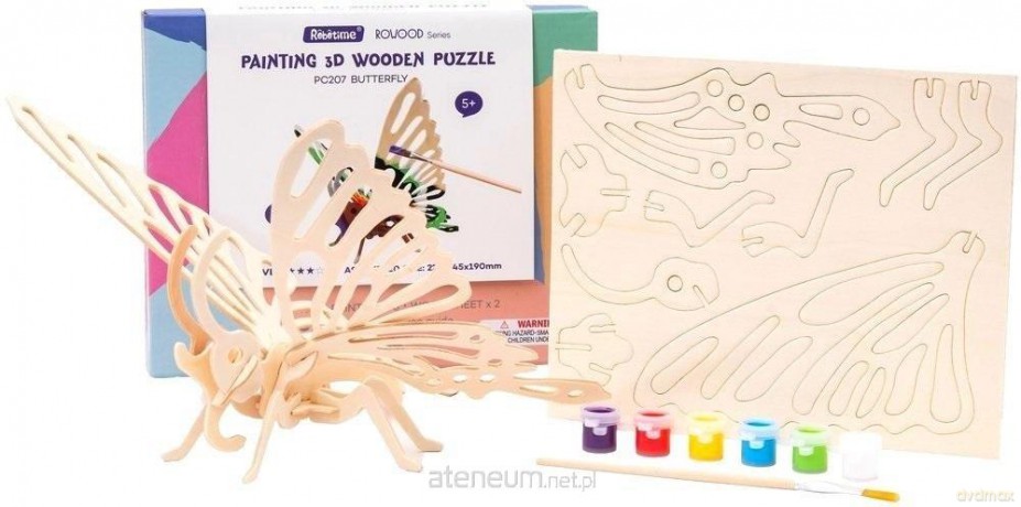 Drewniane 3D Do Malowania Motyl [PUZZLE]