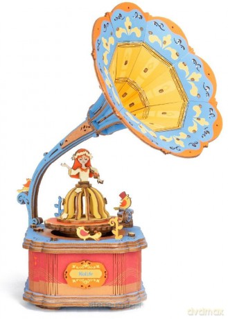 Drewniane 3D Pozytywka Gramofon [PUZZLE]