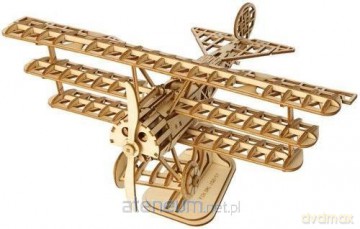 Drewniane 3D Samolot Trójpłatowy [PUZZLE]