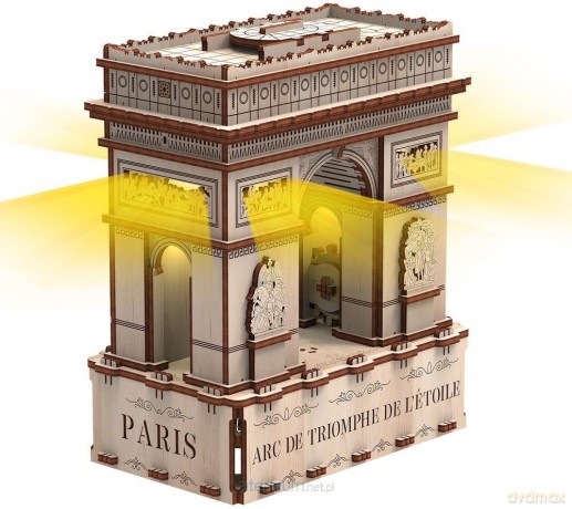 Drewniane 3D z Diodą LED Łuk Triumfalny [PUZZLE]