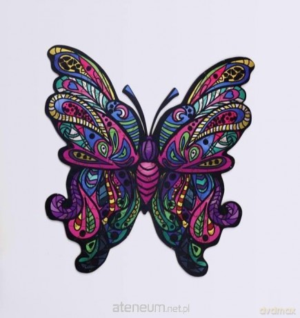 Drewniane eko 50 Kolorowy motyl A4 [PUZZLE]