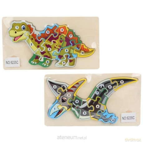Układanka drewniana dinozaur MIX [PUZZLE]