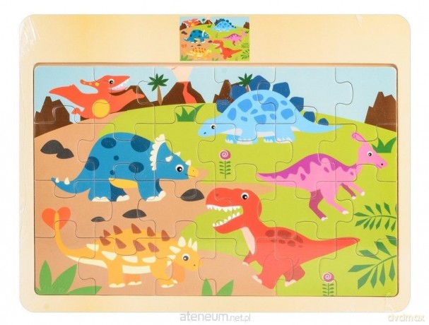Układanka drewno - dino