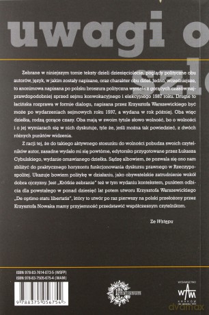 Krzysztofa Warszewickiego I Anonima Uwagi O Wolności Szlacheckiej [KSIĄŻKA]