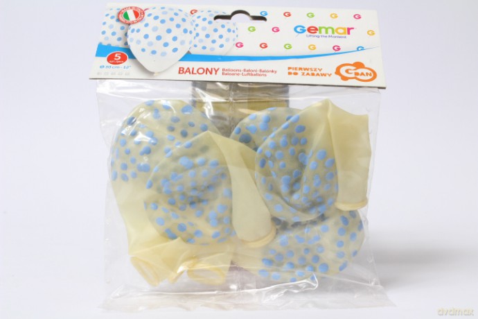 Balony 12" Prem.Nieb.Groszki