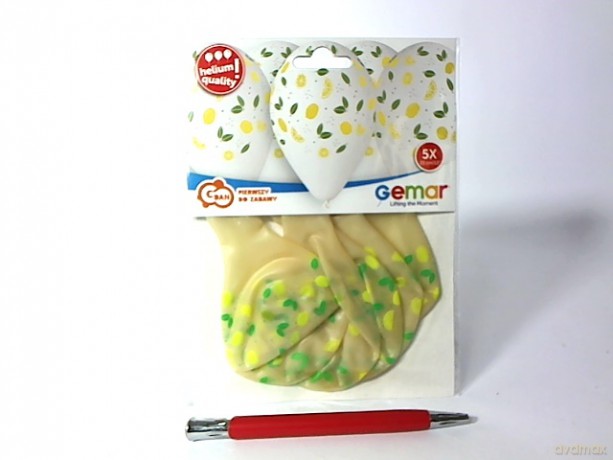 Balony 13" Prem.Hel Cytryny A5 GS120/1022 42406