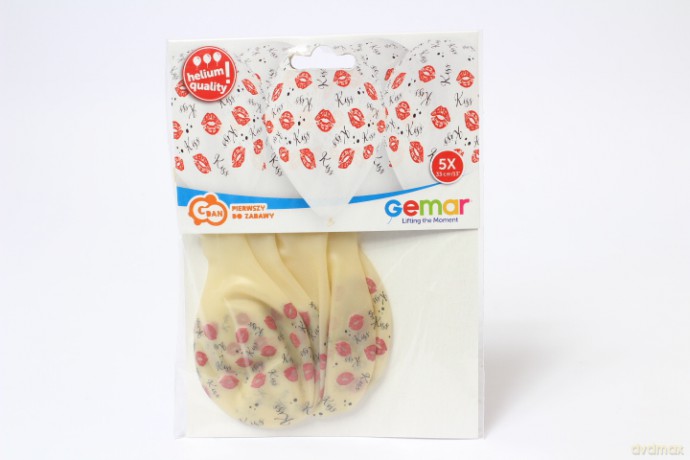 Balony 13" Prem.Hel Kiss Kiss A5 GS120/946 40600