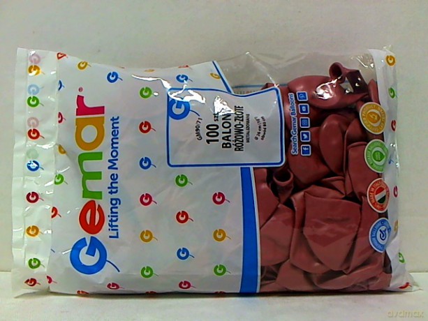 Balony GM90 metal 10" róż-złoty A100 GM90/71 97115