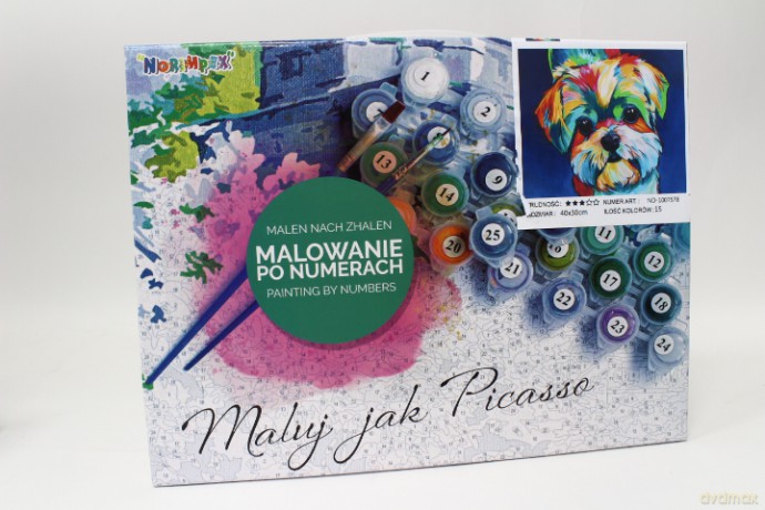 Malowanie po nr 30X40 Kolorowy pies 1007578