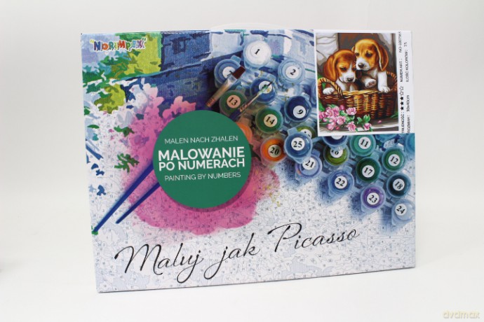 Malowanie po nr 30X40 Psy w koszyku 1007563
