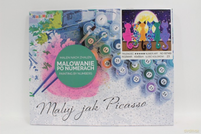 Malowanie po nr Kolorowe koty 1007469