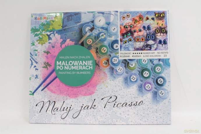 Malowanie po nr Kolorowe koty 1007470