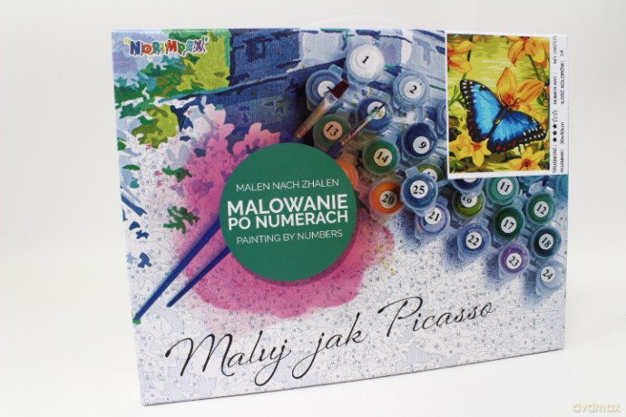 Malowanie po nr30X40 Motyl w kwiatach 1007571