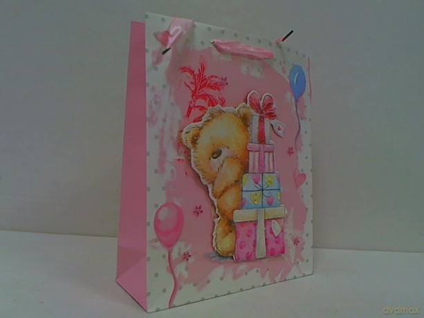 Torebka Lux 3D brokat duża 26x32x10 Miś 72477.