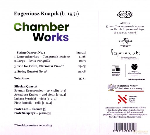 Kwartet Śląski: Knapik - Utwory Kameralne [CD]