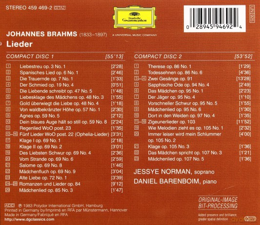 Daniel Barenboim: Brahms: Lieder [2CD]