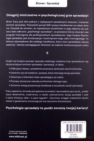 Psychologia sprzedaży. Podnieś sprzedaż szybciej i łatwiej, niż kiedykolwiek uznawałeś za możliwe - Tracy Tracy [KSIĄŻKA]