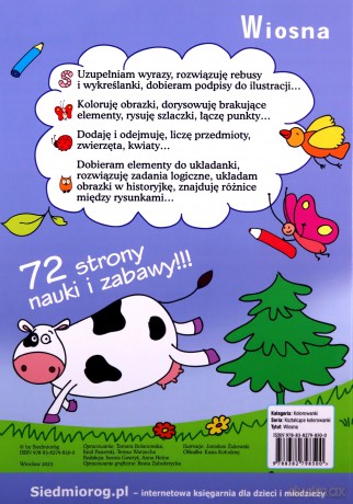 Wiosna. 72 kolorowanki i zabawy edukacyjne - Tamara Bolanowska, Emil Pasierski, Teresa Warzecha [KSIĄŻKA]