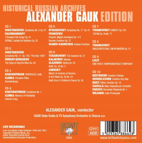 Dmitri Schostakowitsch (1906-1975): Alexander Gauk Edition Vol.1 (Historical Russian Archives) [CD]