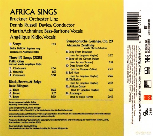 Philip Glass: Angelique Kidjo - Africa Sings [CD]
