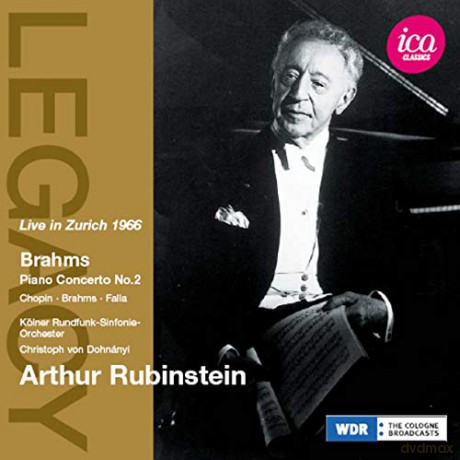 Johannes Brahms (1833-1897): Arthur Rubinstein - Live in Zurich 1966 [CD]
