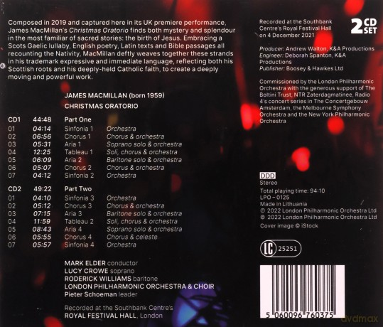 James MacMillan: Christmas Oratorio [2CD]