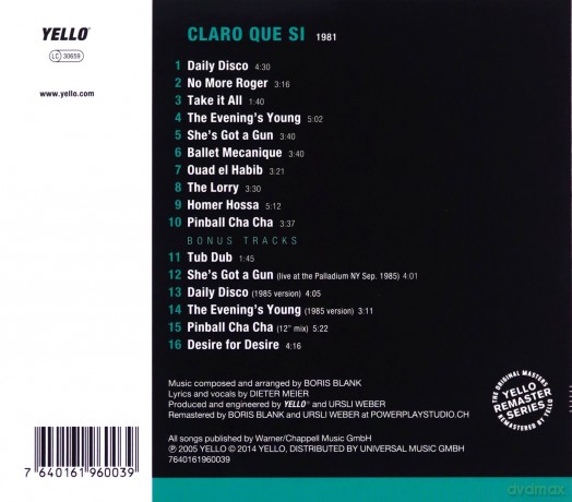 Yello: Claro Que Si (Remastered 2005) [CD]
