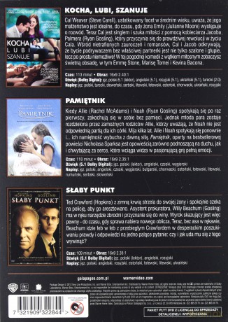 Ryan Gosling: Kocha, Lubi, Szanuje / Słaby punkt / Pamiętnik BOX [3DVD]