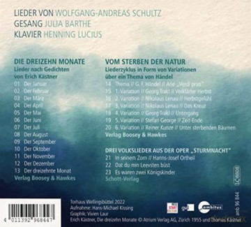 Wolfgang-Andreas Schultz: Die dreizehn Monate - Lieder nach Gedichten von Erich Kstner [CD]