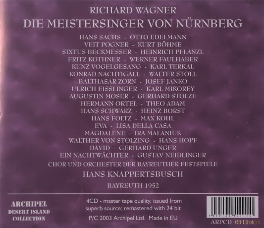 Richard Wagner (1813-1883): Die Meistersinger von Nurnberg [4CD]