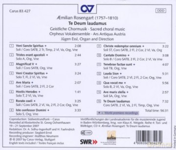 Aemilian Rosengart (1757-1810): Geistliche Chormusik Te Deum laudamus [CD]
