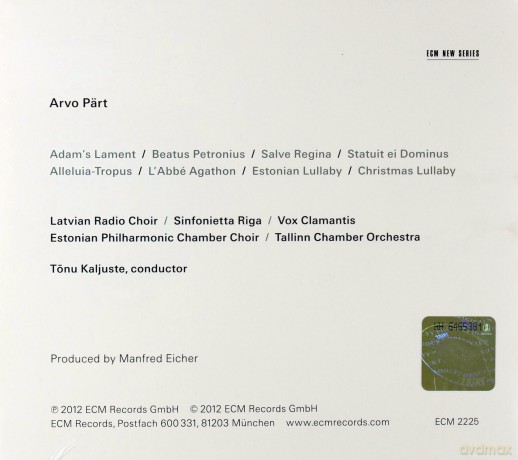 Arvo Part: Adam's Lament [CD]