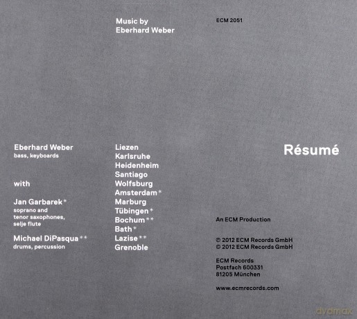 Eberhard Weber: Resume [CD]