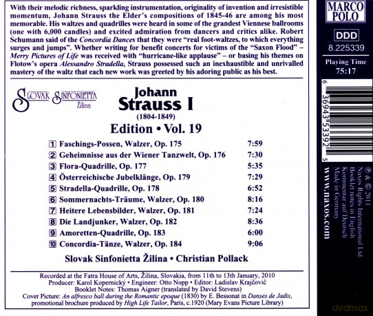 Johann Strauss I (1804-1849): Johann Strauss Edition Vol.19 [CD]