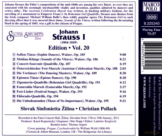 Johann Strauss I (1804-1849): Johann Strauss Edition Vol.20 [CD]