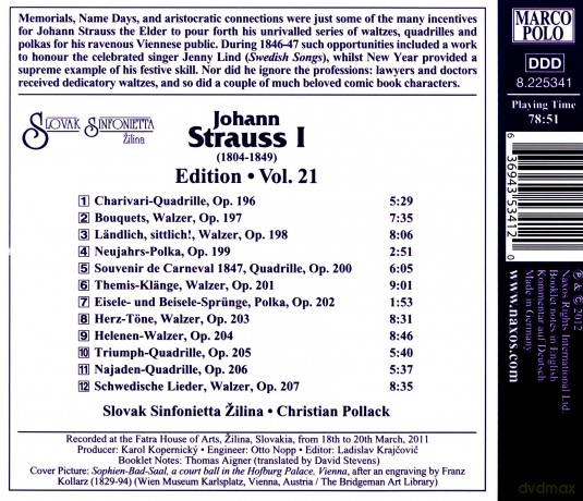 Johann Strauss I (1804-1849): Johann Strauss Edition Vol.21 [CD]
