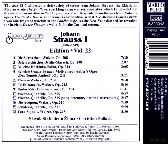 Johann Strauss I (1804-1849): Johann Strauss Edition Vol.22 [CD]