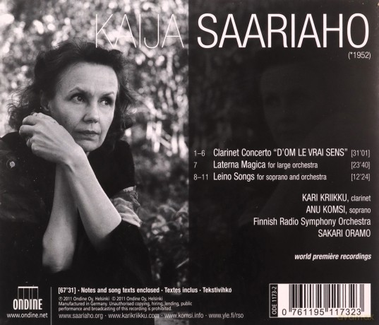 Kaija Saariaho: Klarinettenkonzert D'Om Le Vrai Sens [CD]