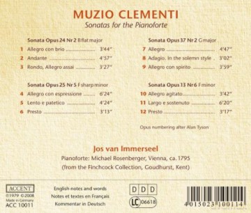 Muzio Clementi (1752-1832): Klaviersonaten [CD]